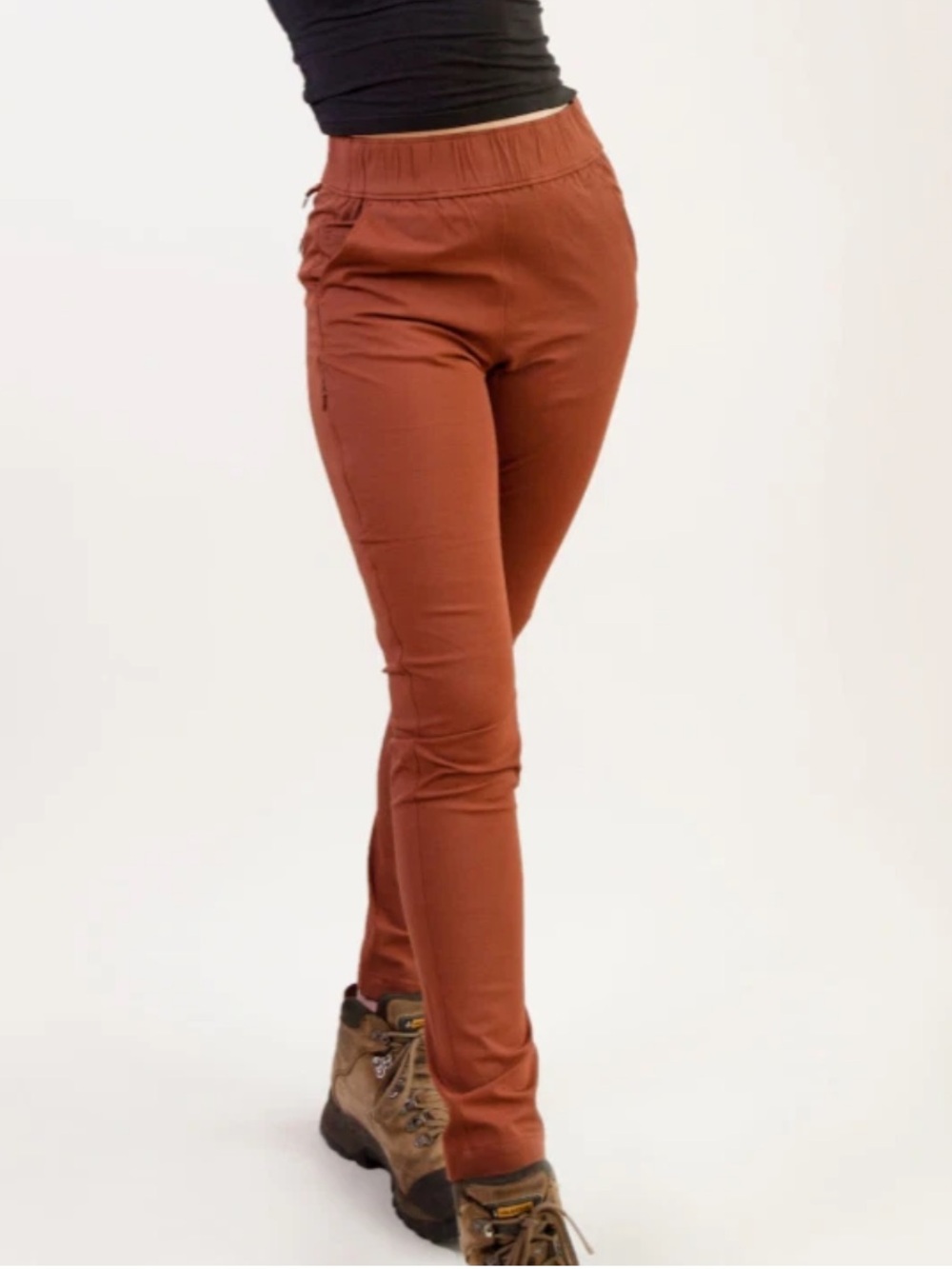 Alder Sz M Open Air Hiking Outdoor Gorpcore Granola Pull On Pants In Clay Red